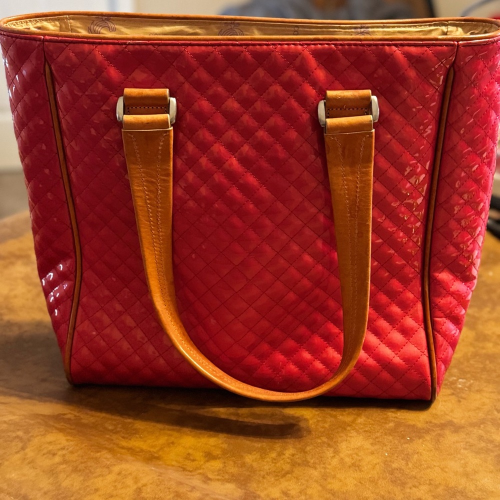 Consuela candy crush Cayenne Red quilted tote